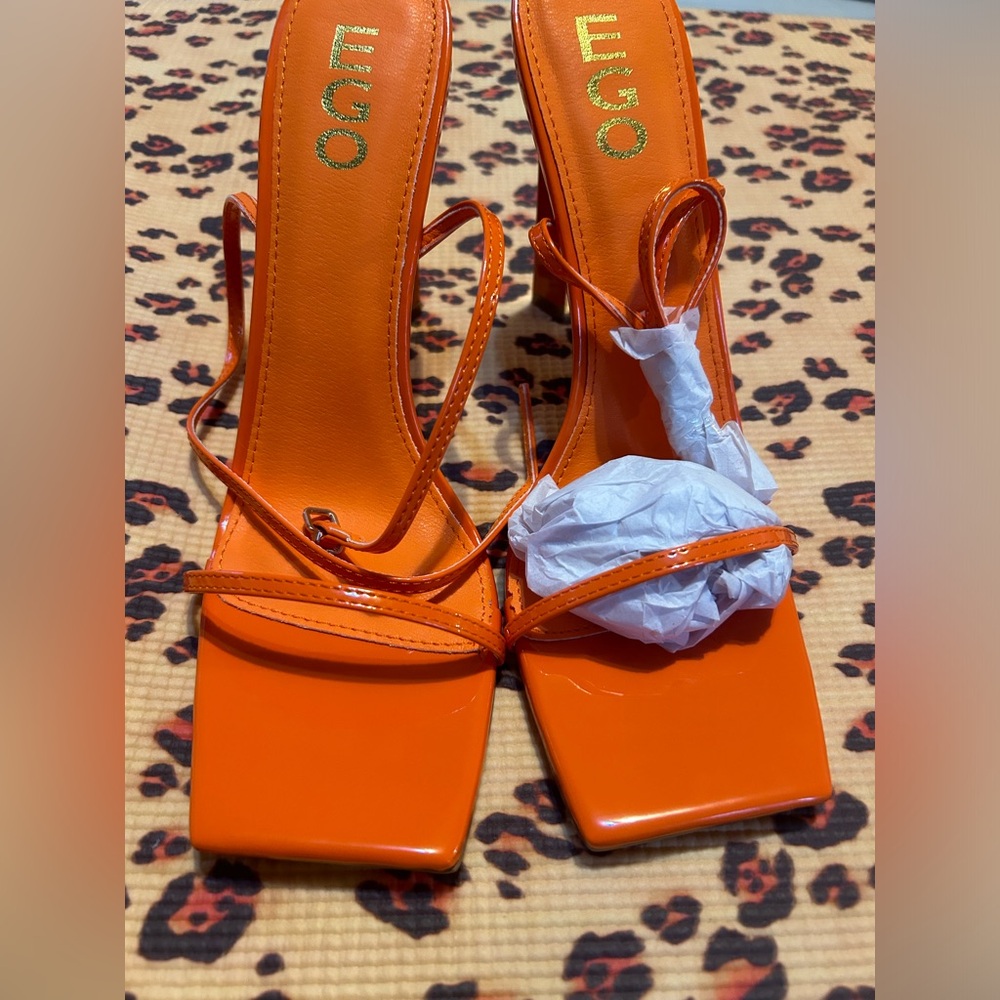 EGO | ‘No Drama’ Orange Strappy Heels